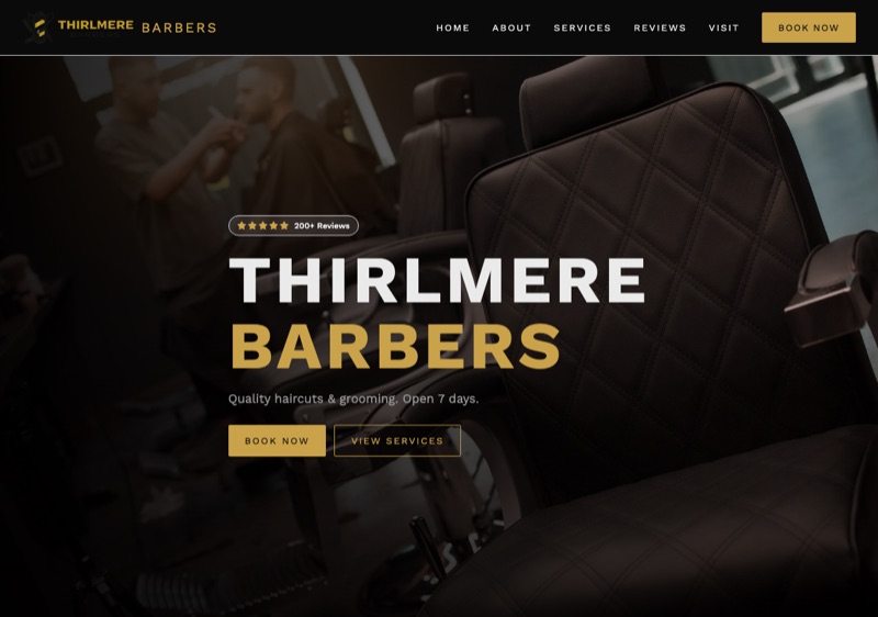 Thirlmere Barbers website demo